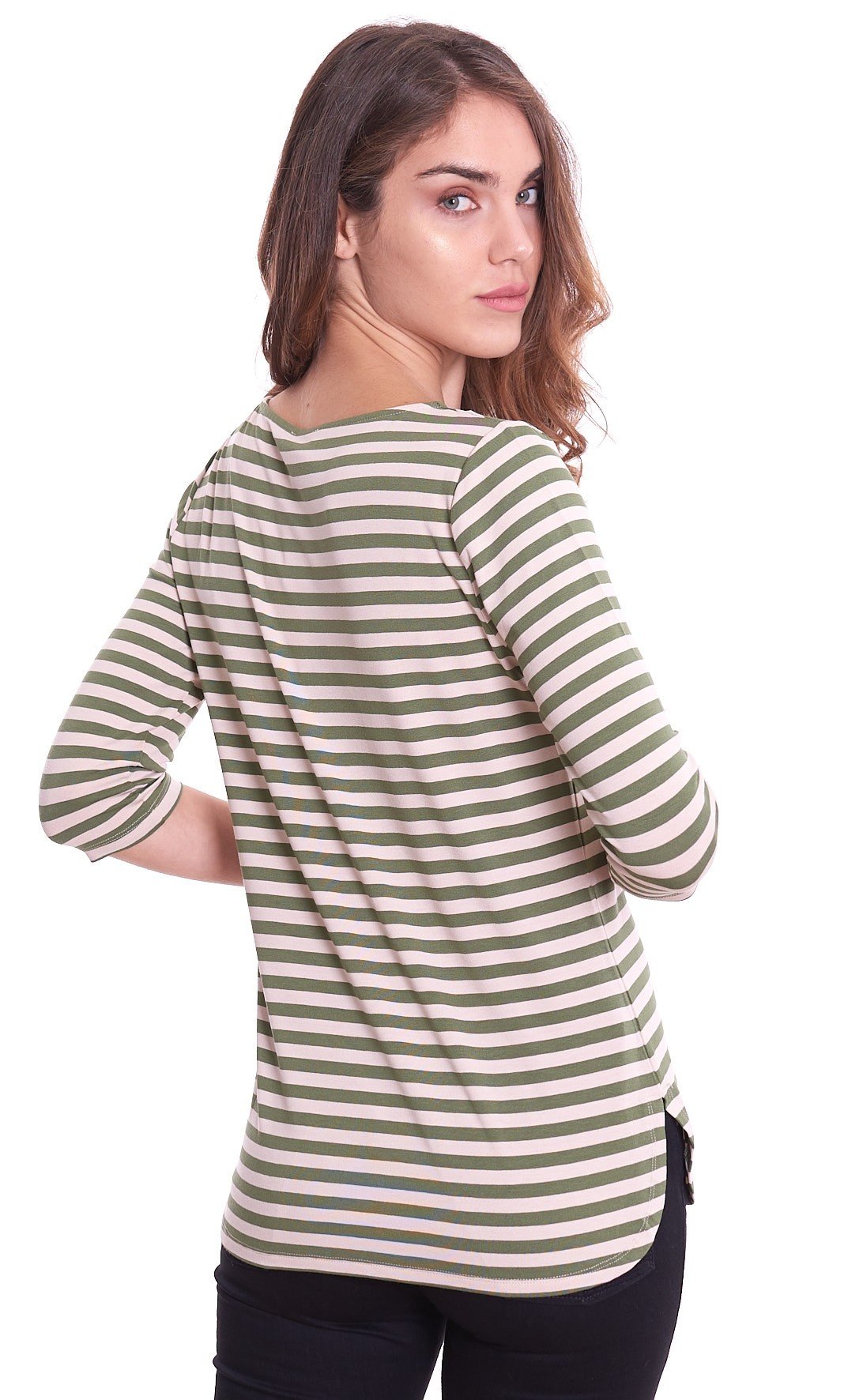 Women S Maria Bellentani Light Striped Sweater Green