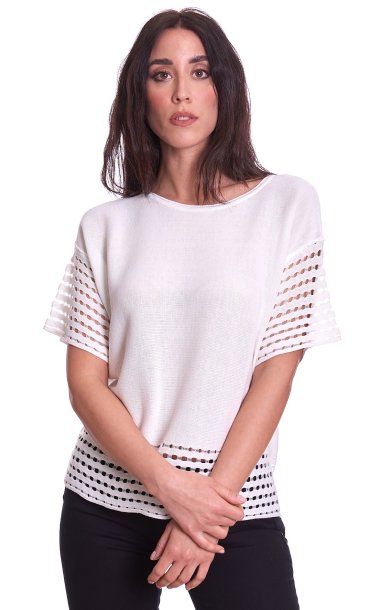 Women S Maria Bellentani Sweater With Perforated Edges