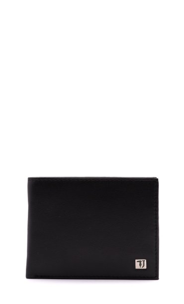 LEATHER WALLET TRUSSARDI JEANS BLACK/GREEN