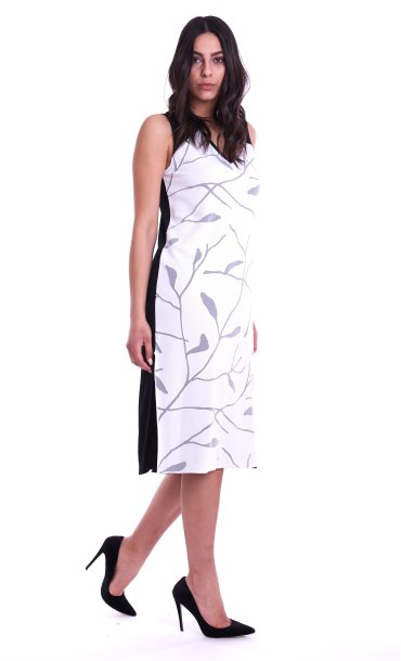 PRINTED DRESS YPNO BLACK AND WHITE