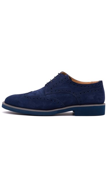 SUEDE SHOES MALUK DERBY BROUGE BLUE - TUKE