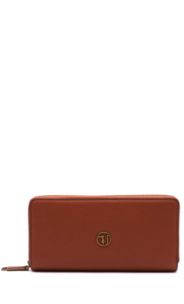 TRUSSARDI JEANS WALLET RABARBARO BUFF ZIP AROUND