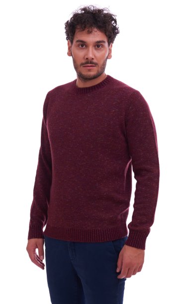 MAGLIA MELANGE GIROCOLLO HERITAGE GIROCOLLO BORDEAUX