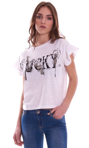 T-SHIRT LUCKYLU LUCKY PRINT WITH VOLANT