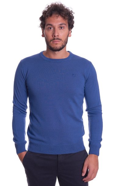 ROUND NECK SWEATER TRUSSARDI JEANS IN PURE WOOL