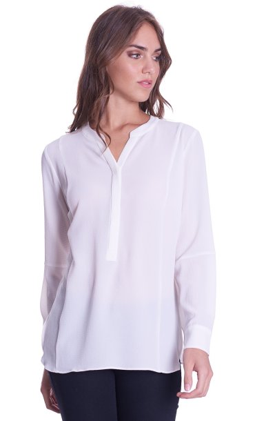 Women's seersucker blouse Luckylu white BL03SU
