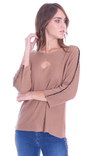 MAGLIA MARIA BELLENTANI CON IMPUNTURE IN BOUCLE'