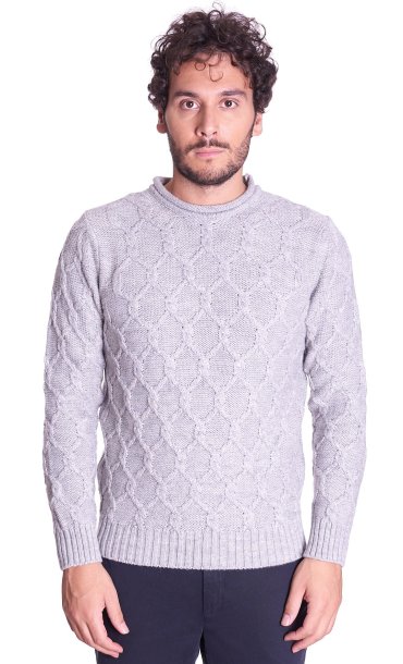 ROUNDNECK WOVEN SWEATER PRIVATI FIRENZE GREY