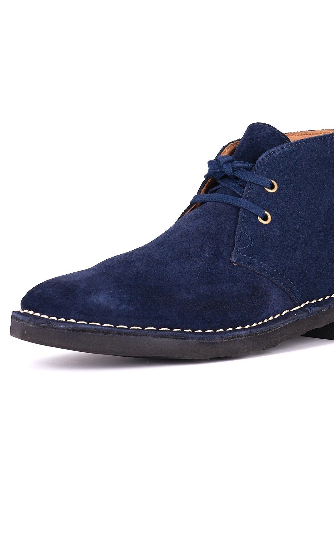 Blue suede polo top boots