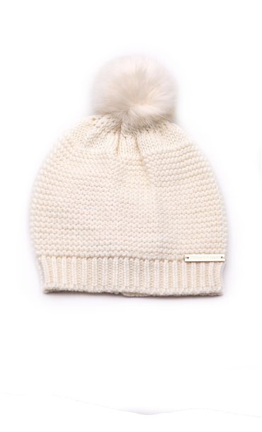 TRUSSARDI JEANS HAT WITH ECOFUR PON PON