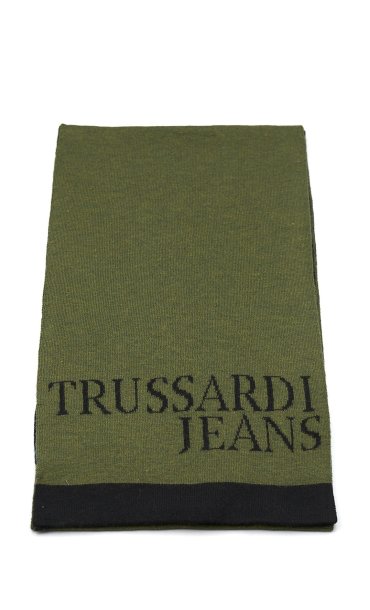 TRUSSARDI JEANS KNIT SCARF JACQUARD WITH LOGO