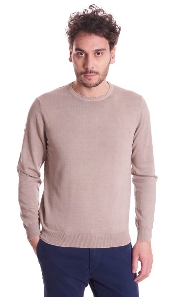 MAGLIA BROWN'S GIROCOLLO IN COTONE LAVATO