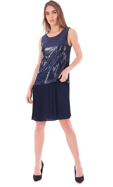 TRUSSARDI JEANS SHORT DRESS WITH PAILLETTES