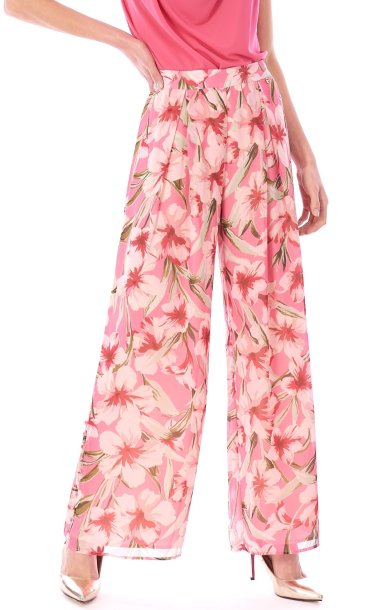 LUCKYLU WIDE FLORAL PANTS PINK