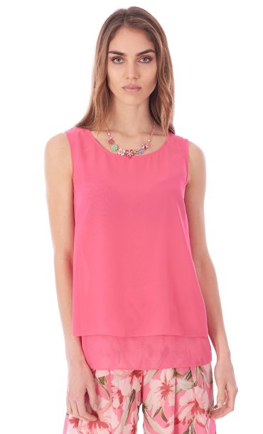 BLUSA SMANICATA LUCKYLU CON COLLANA