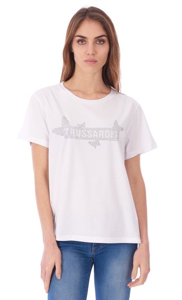  T-SHIRT TRUSSARDI JEANS BOXY FIT CON BORCHIE