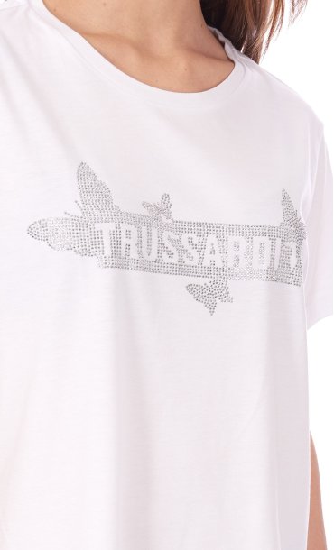 Women's Trussardi Jeans white t-shirt boxy fit 56T00232