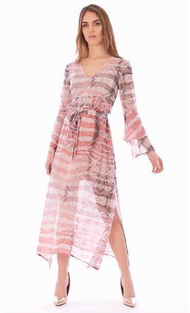 TRUSSARDI JEANS LONG PRINTED DRESS