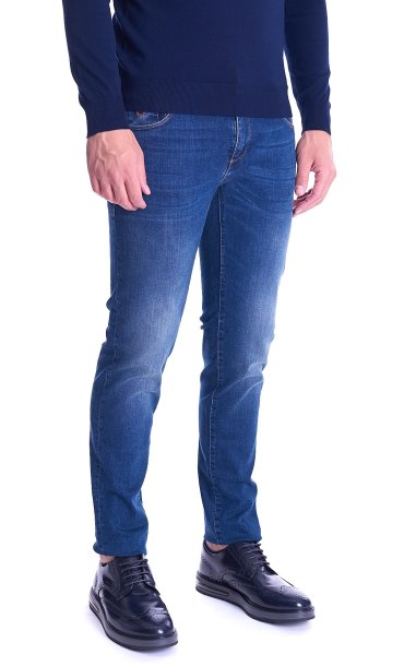 JEANS 370 CLOSE TRUSSARDI JEANS WASHED BLUE DENIM STRETCH