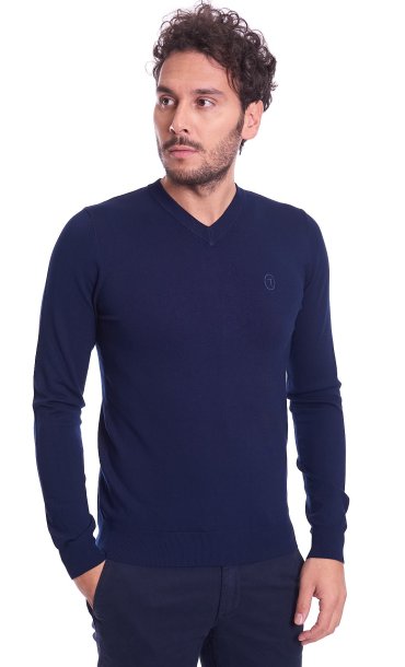 V NECK VISCOSE SWEATER TRUSSARDI JEANS SLIM FIT