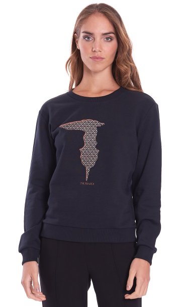 TRUSSARDI JEANS SWEATSHIRT ROUNDNECK WITH LOGO