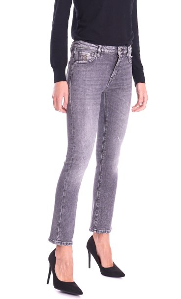 JEANS TRUSSARDI STRETCH KICK CROPPED GRIGIO