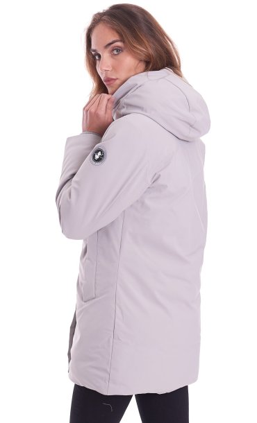 Women s down jacket Save The Duck Artic with hood frost grey P4647W