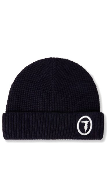 TRUSSARDI BICOLOR HAT WITH EMBROIDERED LOGO