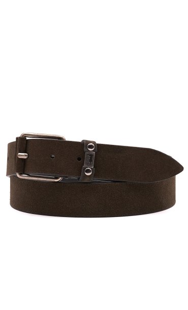 TRUSSARDI JEANS LEATHER SUEDE BELT WITH LOGO