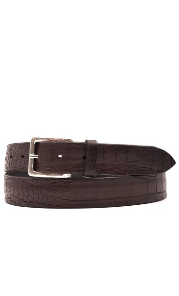 LEATHER BELT SERGIO GAVAZZENI BROWN CROCODILE PRINT