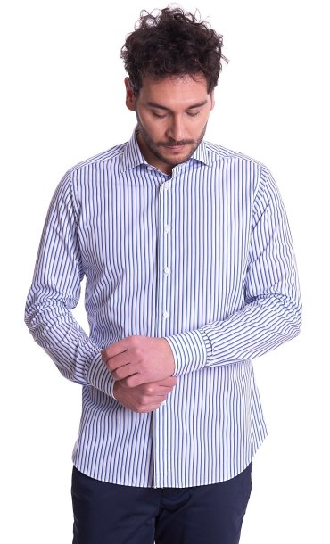 CAMICIA BRANCACCIO RIGATA COLLO ITALIANO GIO'