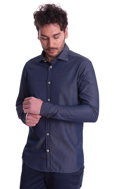 CAMICIA MASTRICAMICIAI IN DENIM LEGGERO SLIM FIT