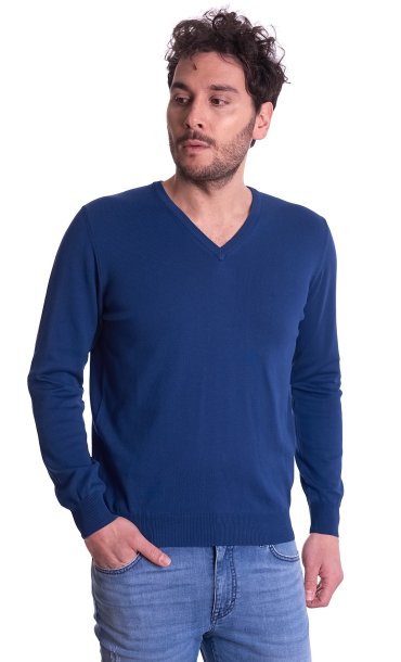 COTTON SWEATER HERITAGE V NECK