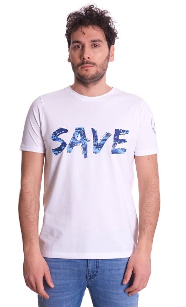 T-SHIRT SAVE THE DUCK WITH CAMOUFLAGE PRINT