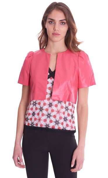 TWINSET ECOLEATHER SHORT JACKET PINK