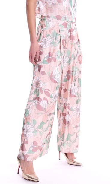 LUCKYLU WIDE FLORAL PANTS PINK