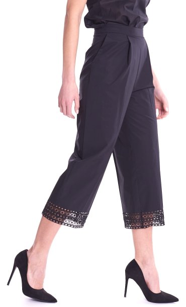 TWINSET PANTS WITH LACE AND PINCES