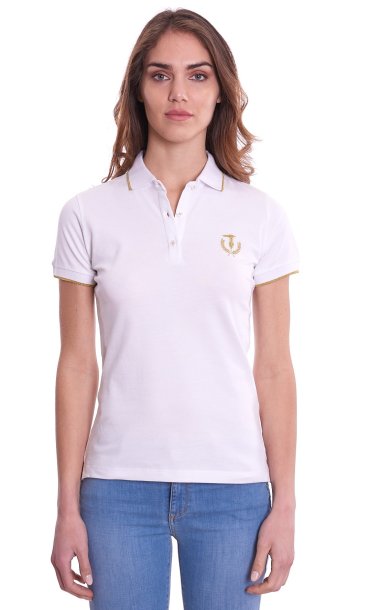 POLO TRUSSARDI WITH EMBROIDERED LOGO WHITE