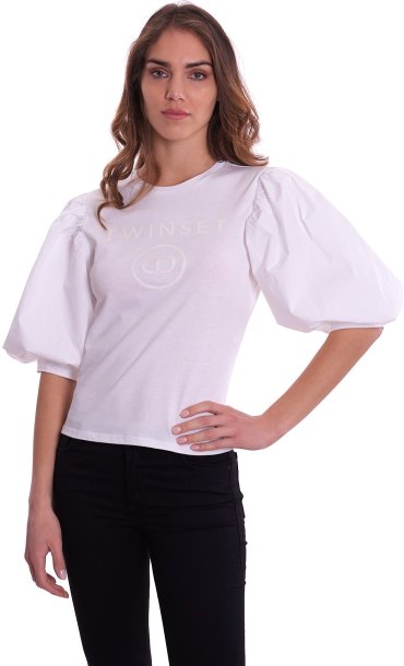 T-SHIRT TWINSET CON MANICHE A SBUFFO