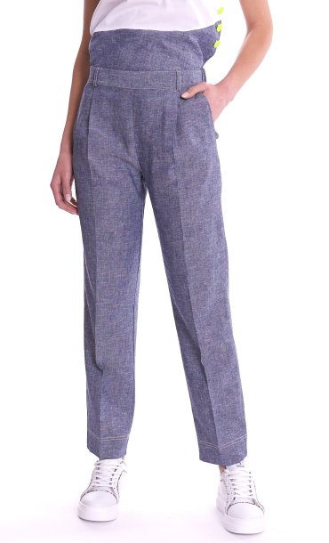 LINEN PANTS MARIA BELLENTANI WITH PINCES