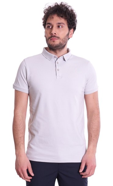 POLO TRUSSARDI WITH LETTERING LOGO REGULAR FIT GREY