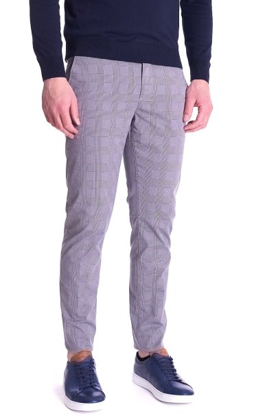 PANTALONE A QUADRI TELERIA ZED ROBIN F17 GRIGIO