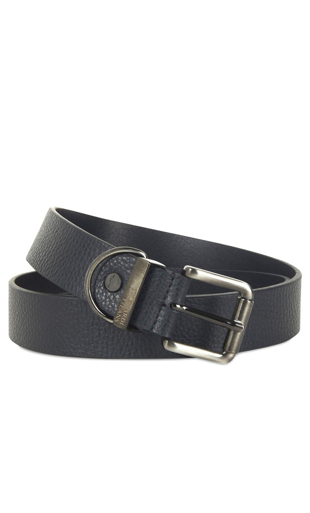 Men's Trussardi hammered leather belt black 71L00113