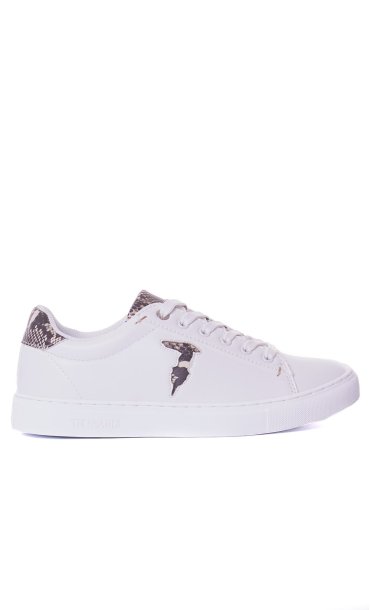 TRUSSARDI SNEAKER WITH PYTHONED LOGO