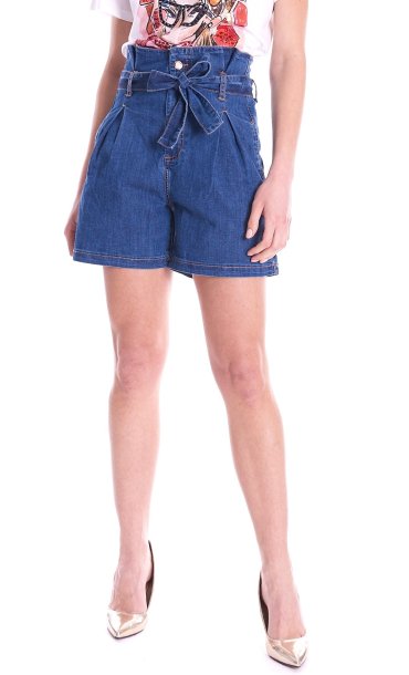 WHITE WISE DENIM SHORTS WITH BELT