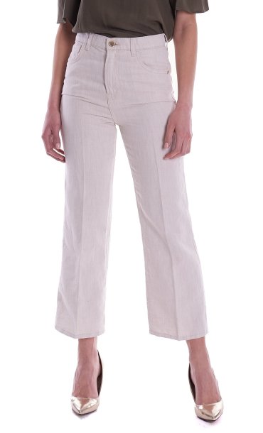 PANTALONE TRUSSARDI WIDE CROPPED SAND