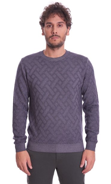 MAGLIONE HERITAGE LAVORATO IN LANA MERINOS