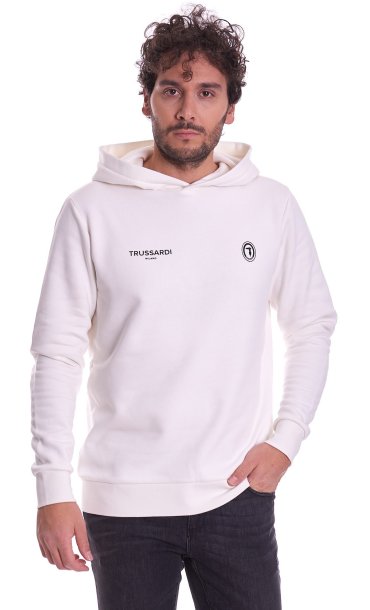 SWEATSHIRT HOODED FLEECE TRUSSARDI WITH LOGO