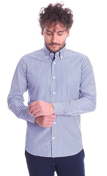 BUTTON DOWN STRIPED SHIRT MASTRICAMICIAI SLIM FIT