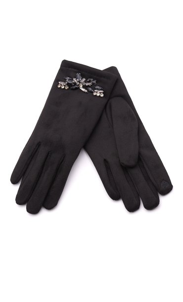 TWINSET GLOVES WITH STUDS BLACK